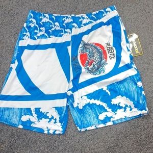 New MCMXXXIII Blue print shorts
